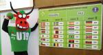 U19 Ffi Kézilabda Világbajnokság szürke marha kabala figurája a sorsoláson